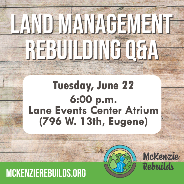 Rebuilding Q&A June 22nd Lane Events Center