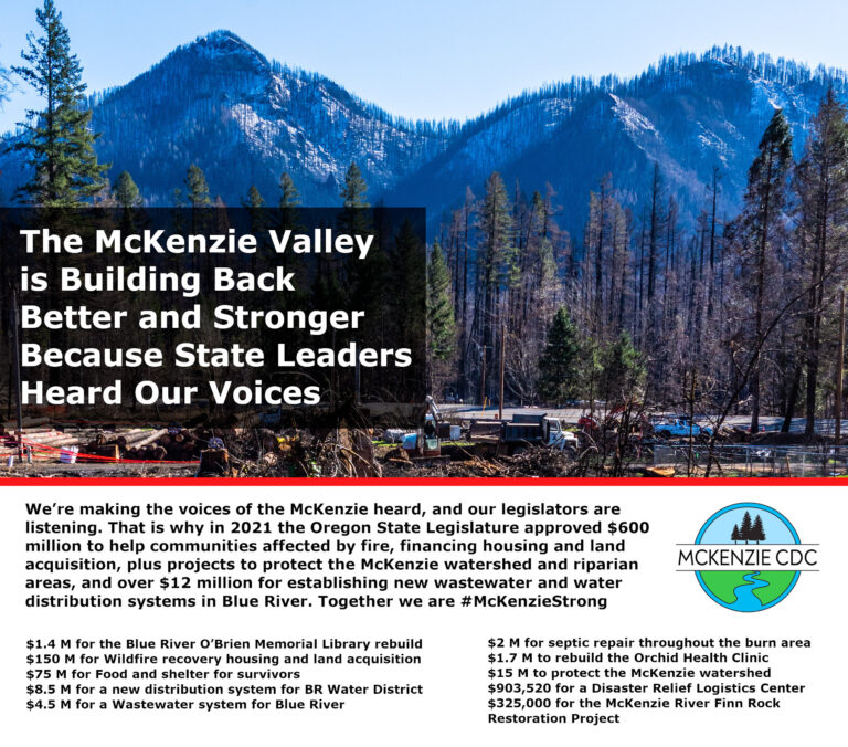 The McKenzie Valley is Building Back Better and Stronger