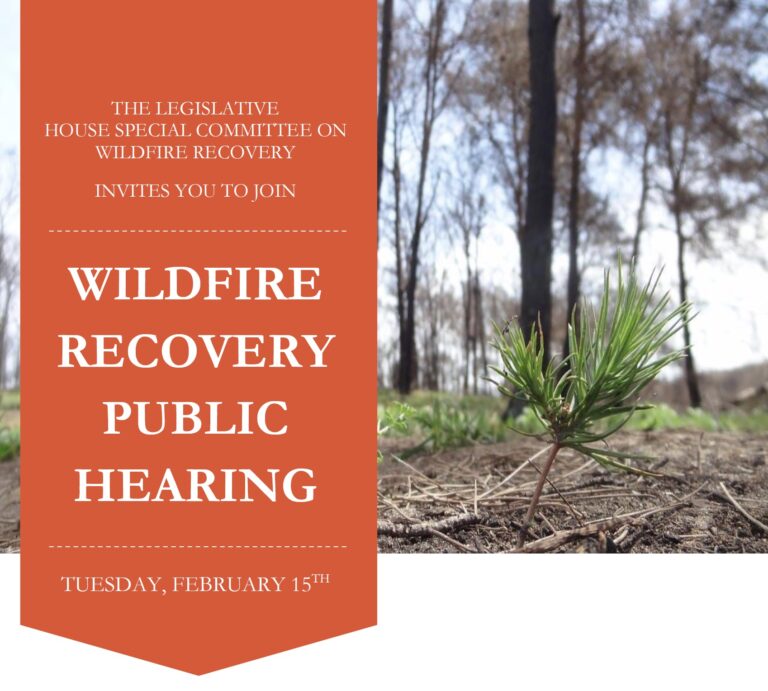 House Special Committee Wildfire Recovery Public Hearing