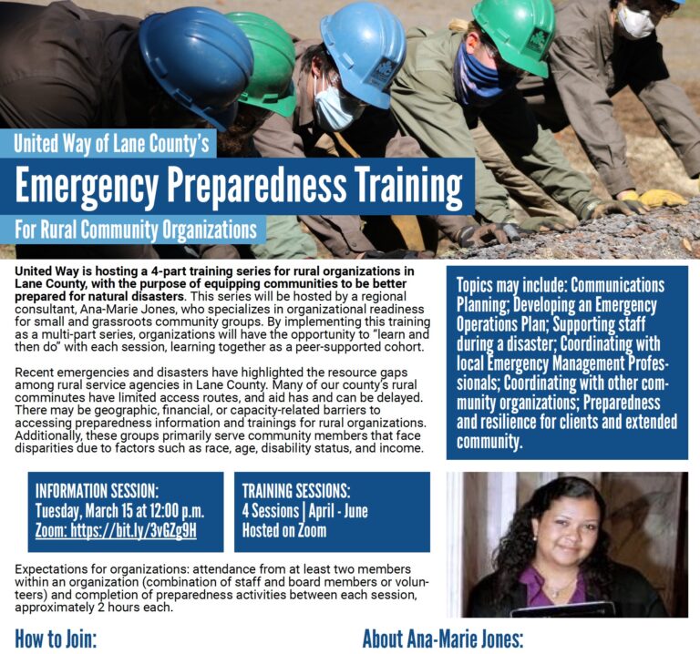 United Way of Lane County – Emergency Preparedness Training